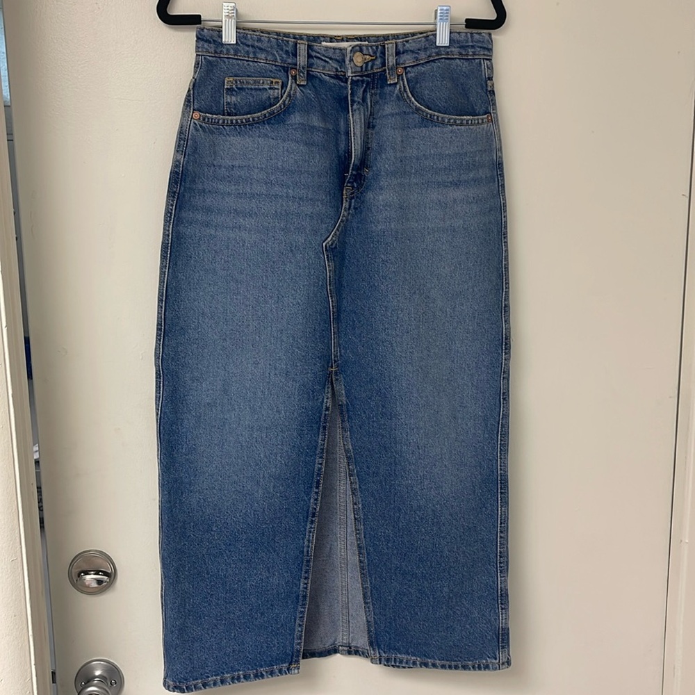 Mango Midi Denim Skirt